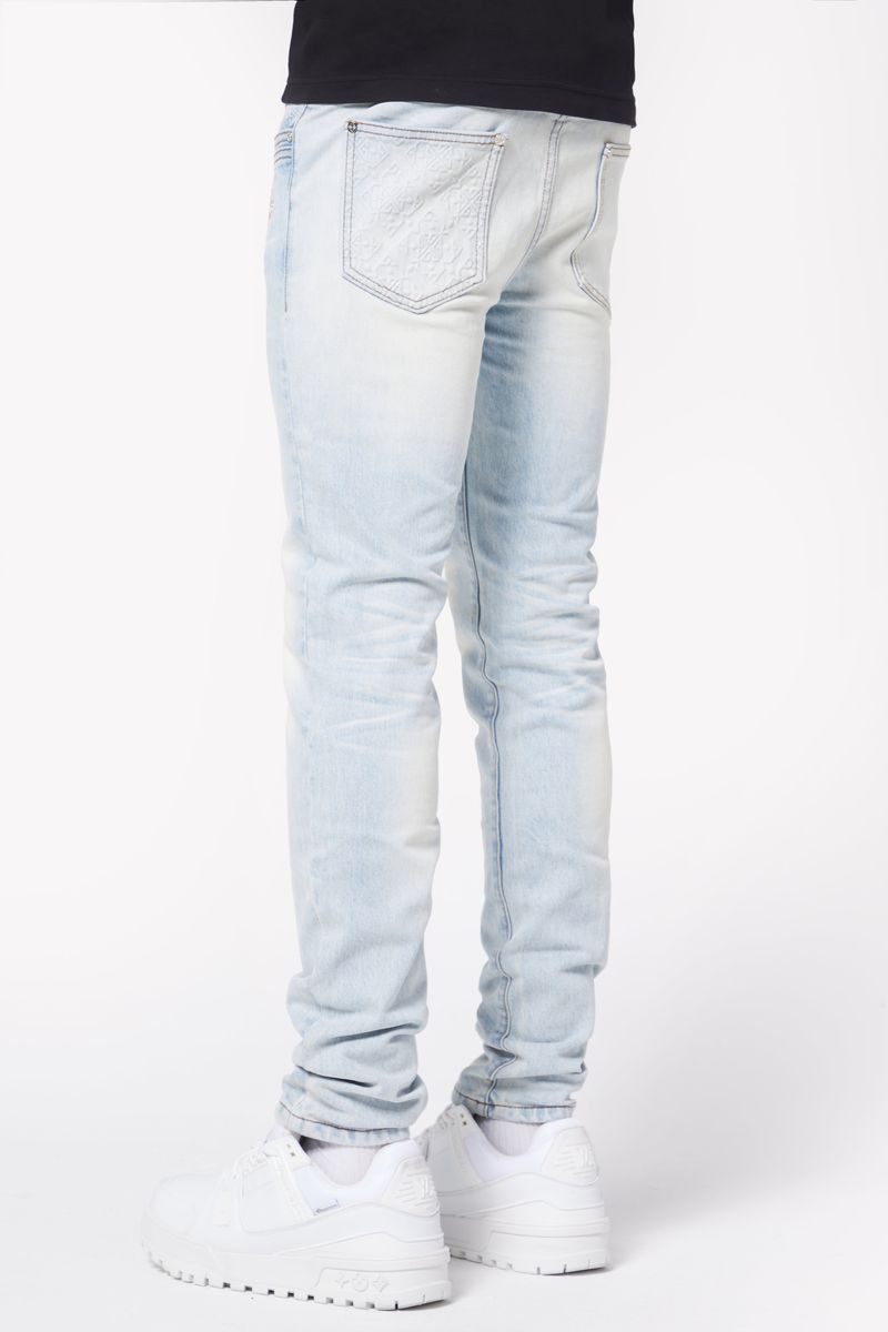 Aqua blue basics stacked denim