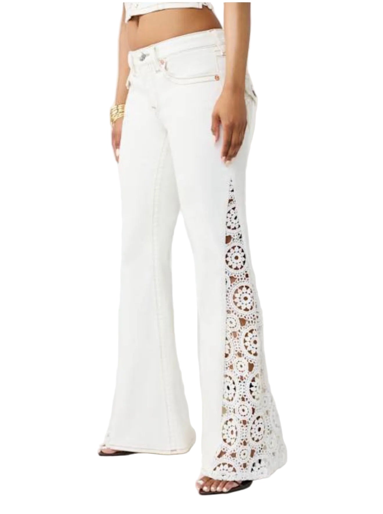 CROCHET MID RISE FLAIRE FLAP