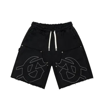 GODSPEED CARPENTER DISTRESSED SHORTS (BLACK)
