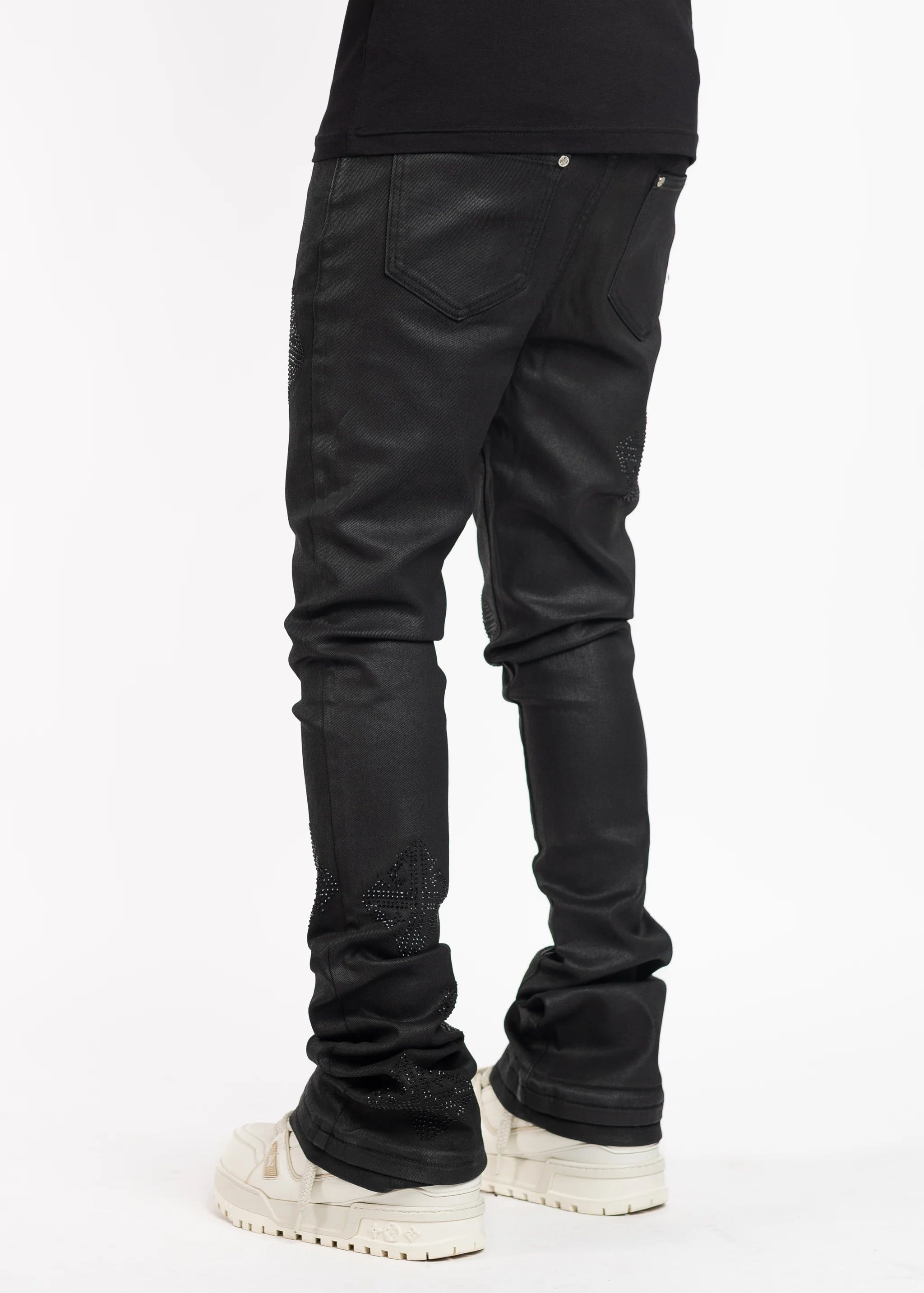 Obsidian Black Icon Embellished Denim