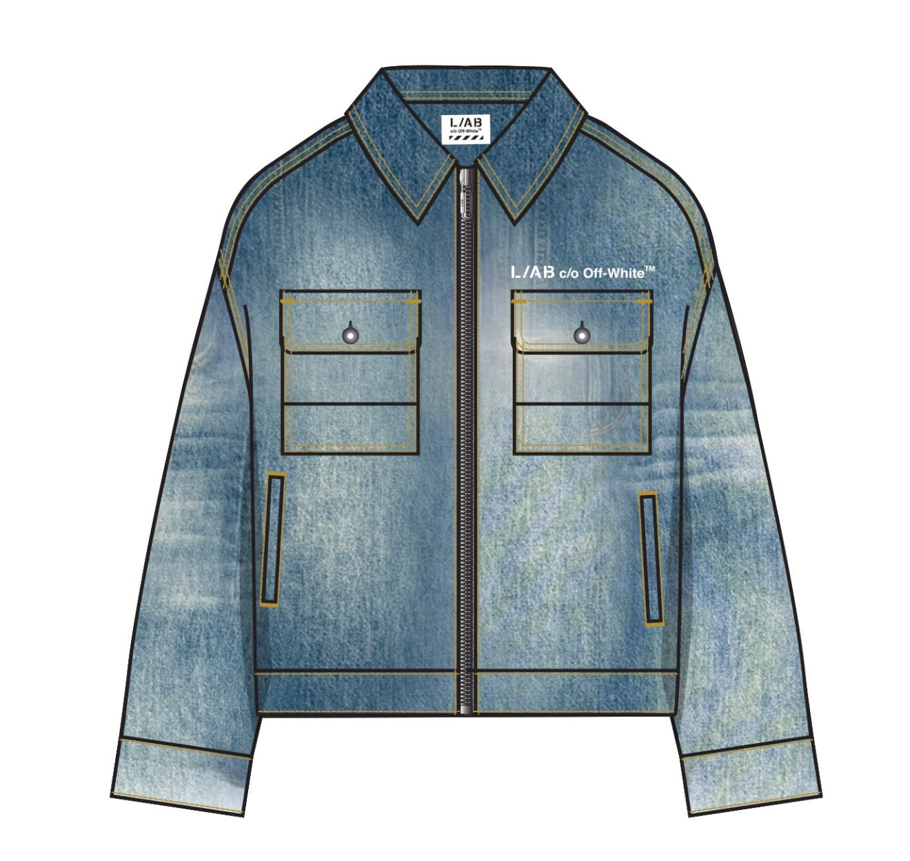 ZIP TRUCKER DENIM JACKET 'STEEL INDIGO'