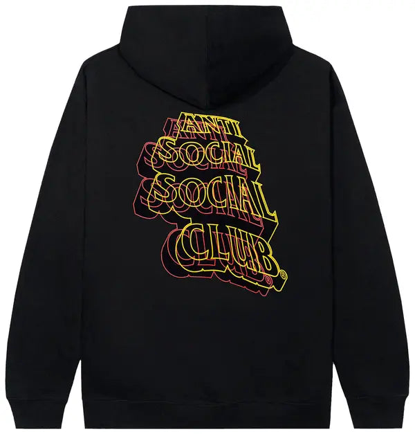 Anti Social Social Club Neon Lights And A Lot Of Rain Hoodie 'Black'
