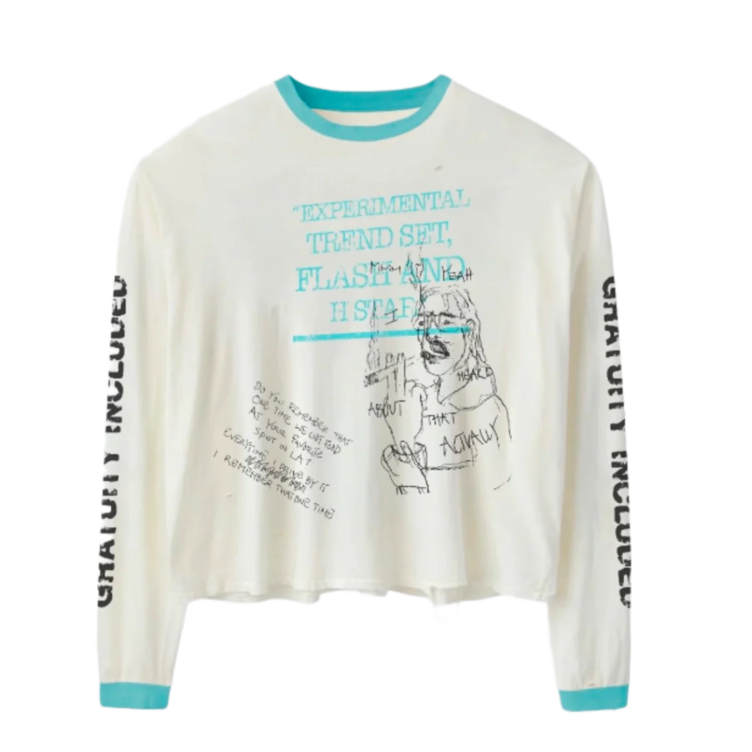 Happy Memories Don't Die 'White/Blue' Wringer Gratuity Longsleeve Tee