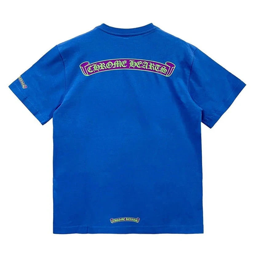 Chrome Hearts Scroll Label Pocket T-Shirt 'Blue/Purple'