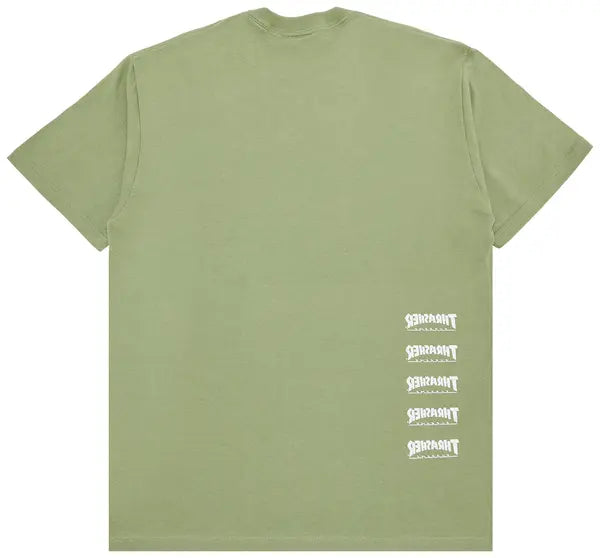 Supreme x Thrasher Back Tail Tee 'Light Olive'