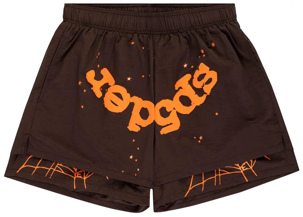 Sp5der OG Web Double Layer Short 'Brown'