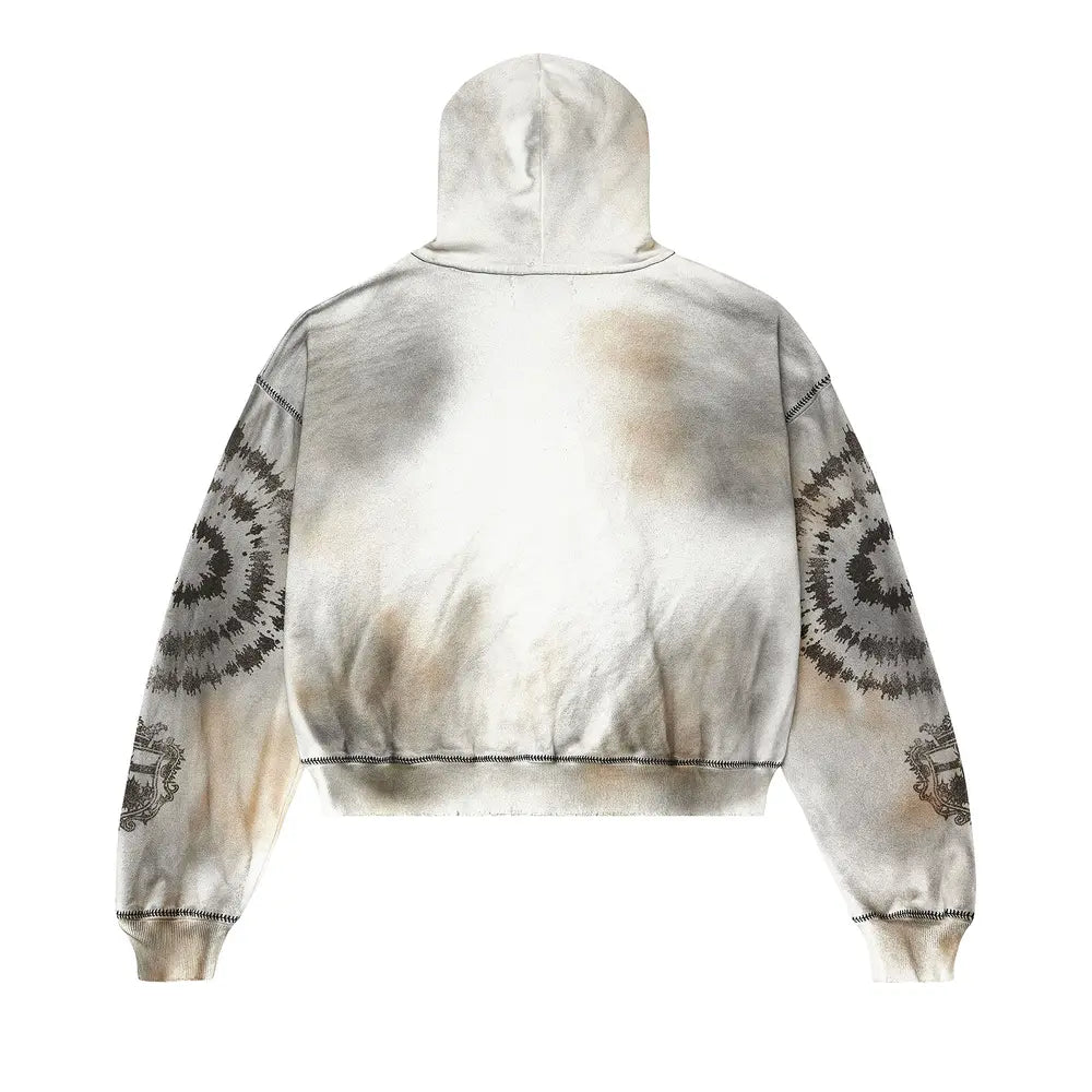 Spiral Zip Up Hoodie 'Dark White'