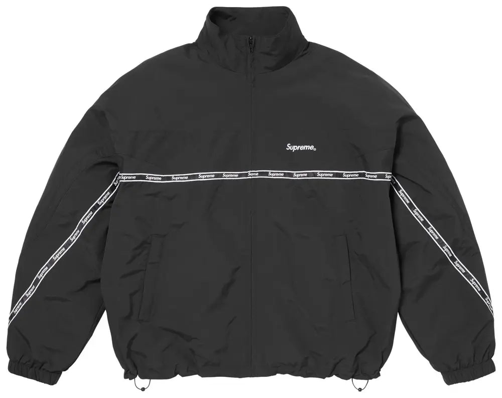 Supreme Logo Taping Track Jacket 'Black'