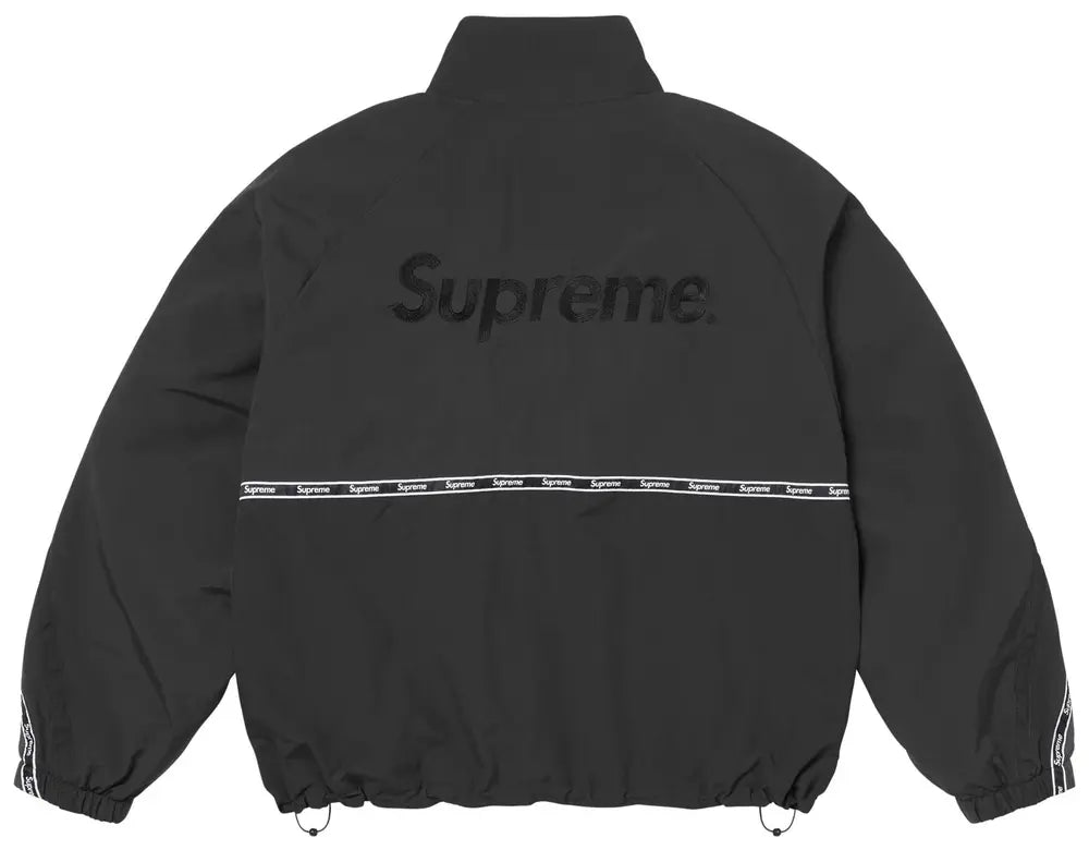 Supreme Logo Taping Track Jacket 'Black'