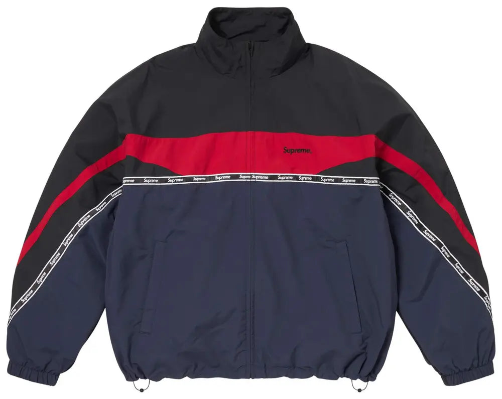 Supreme Logo Taping Track Jacket 'Navy'