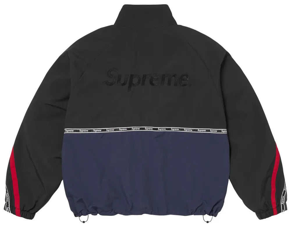 Supreme Logo Taping Track Jacket 'Navy'