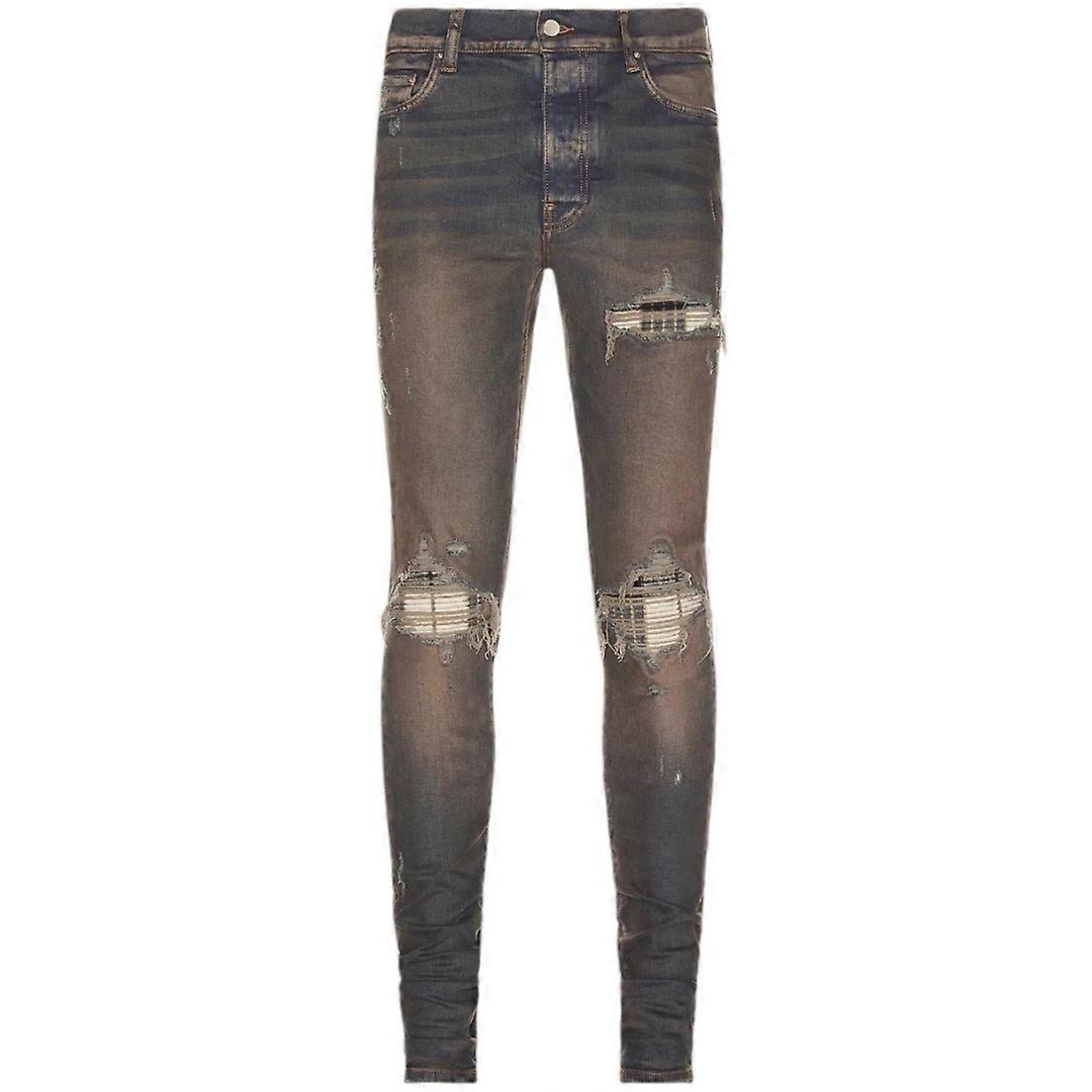 Amiri MX1 Plaid Dark Indigo Blue Jeans
