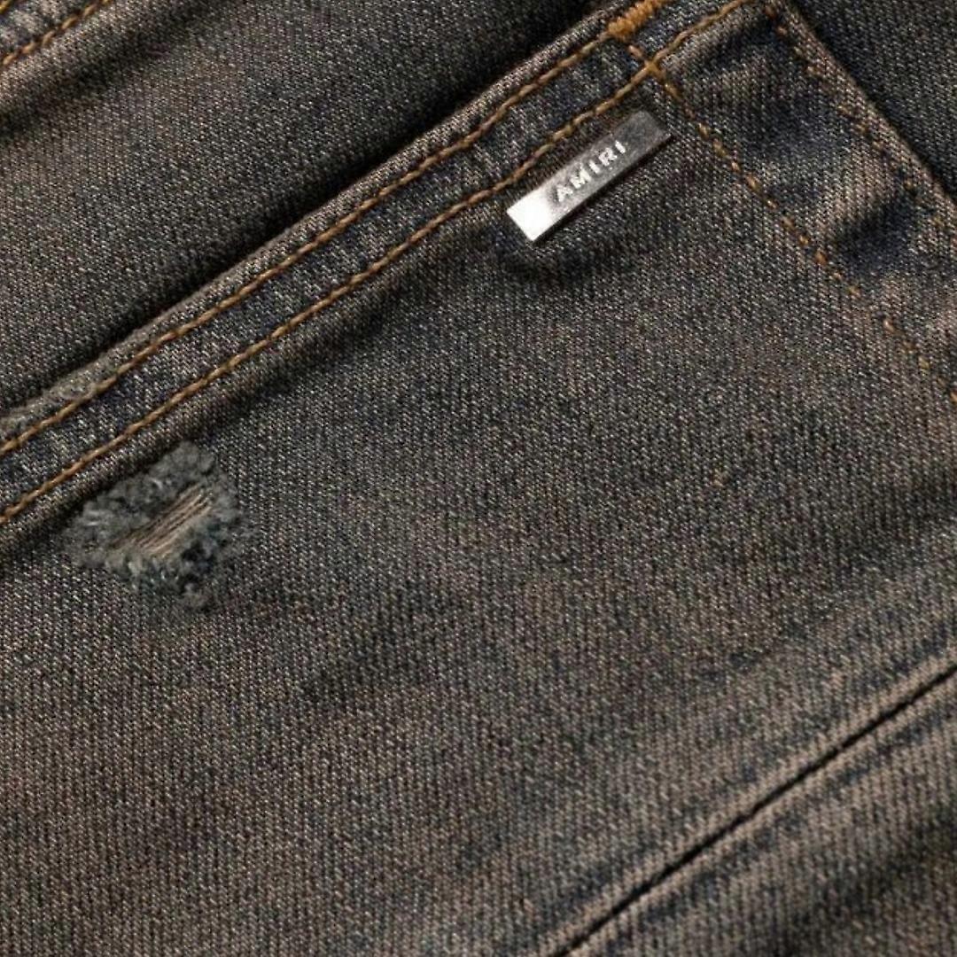 Amiri MX1 Plaid Dark Indigo Blue Jeans