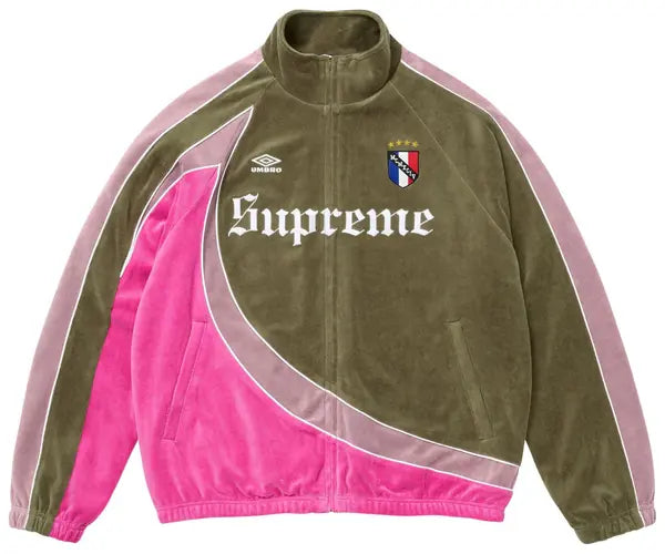 Supreme Umbro Velour Track Jacket Olive