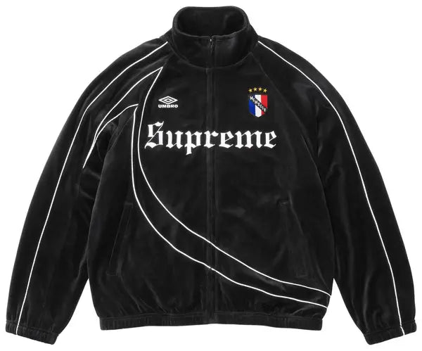 Supreme Umbro Velour Track Jacket Black