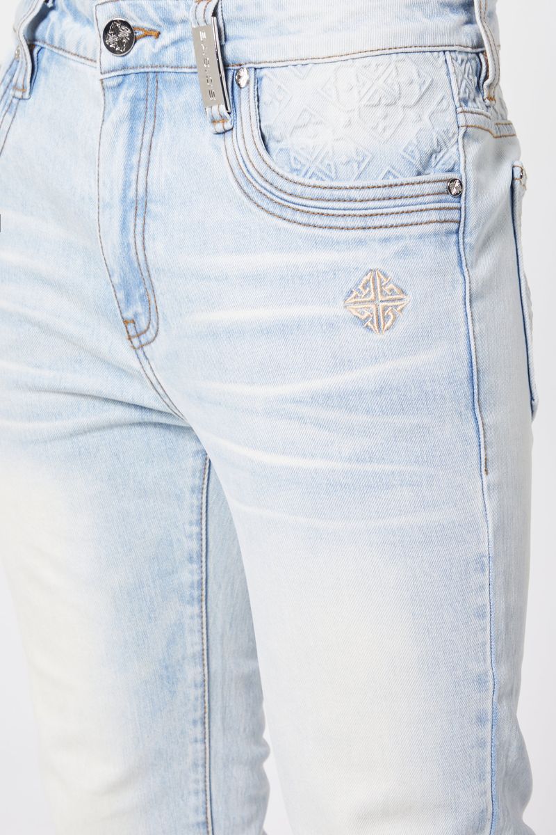 Aqua blue basics stacked denim