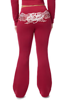 crystal mid rise bootcut sweatpant