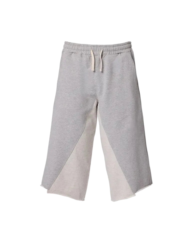 EXTRA LONG PANELED SWEATSHORTS (HEATHER GREY)