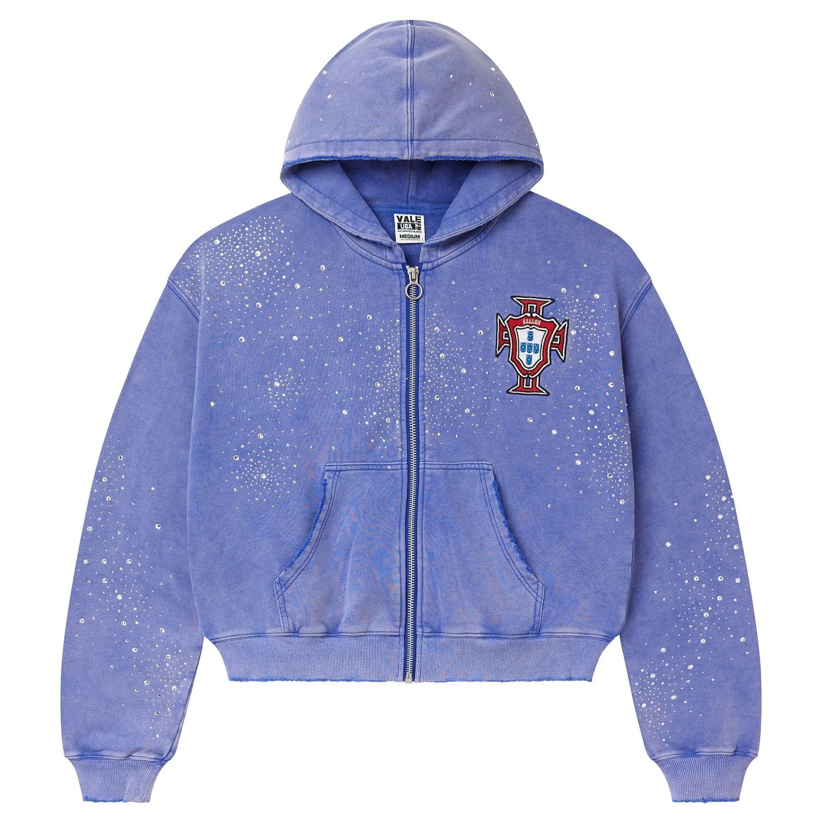 Sea Cluster Zip-Up Hoodie Light Blue