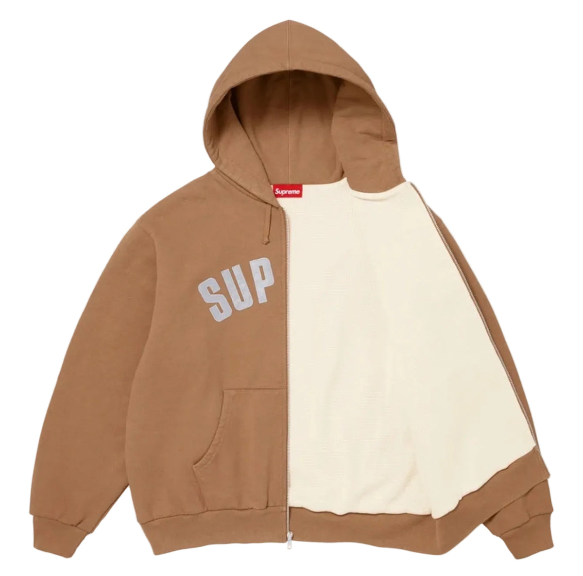 Supreme Arc Thermal Lined Zip Up Hooded Sweatshirt 'Light Brown'
