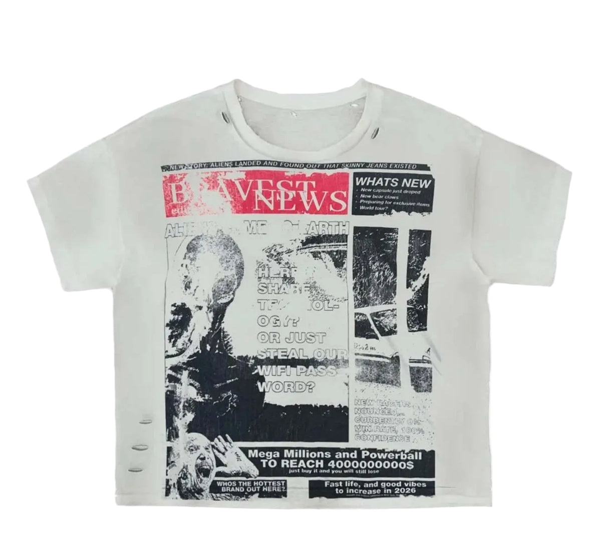Bravest Studios Newspaper Grey Tee