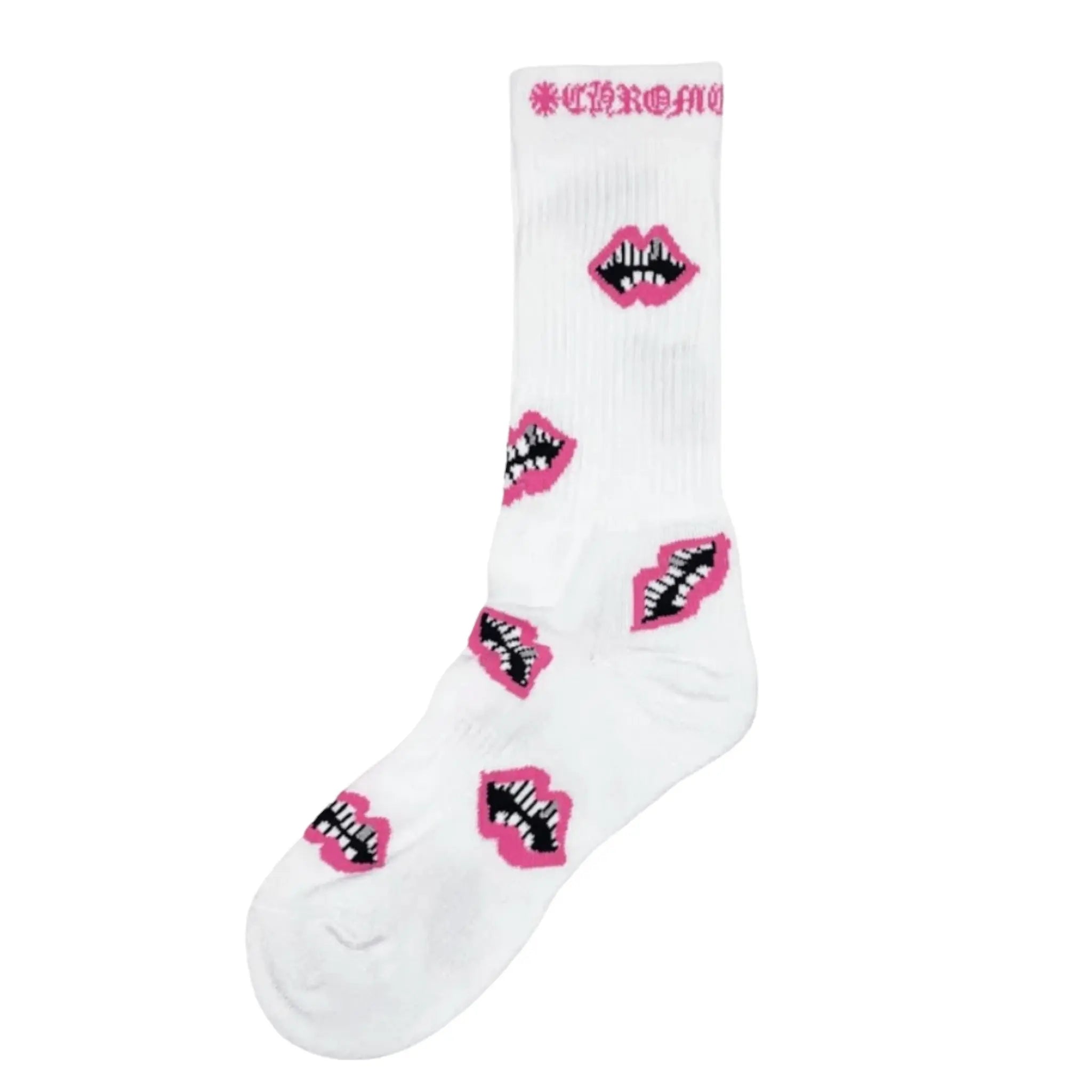 Chrome Hearts Matty Boy Chomper Socks White/Pink