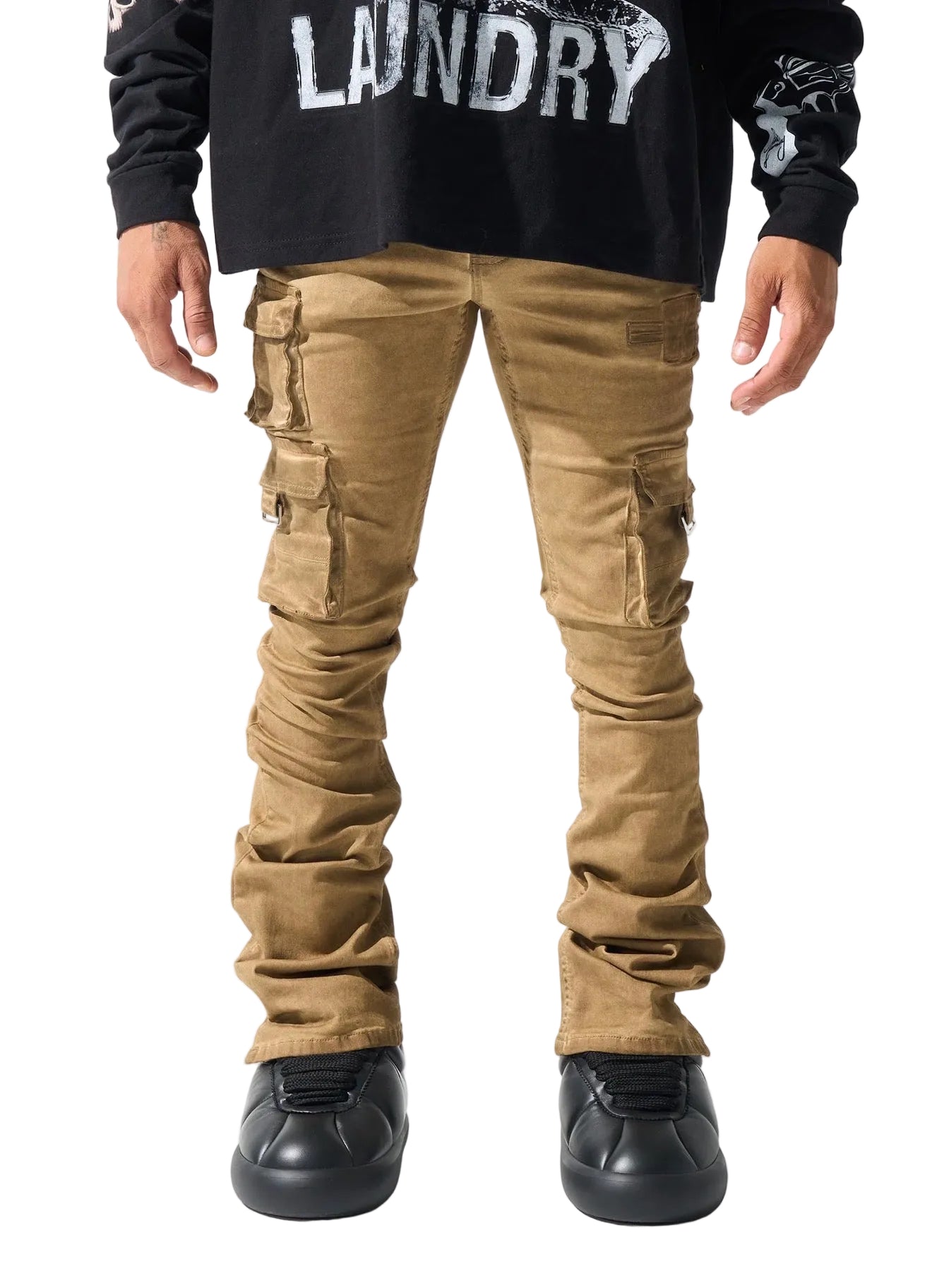 "CINNAMON" Cargo Stacked Jeans serenede