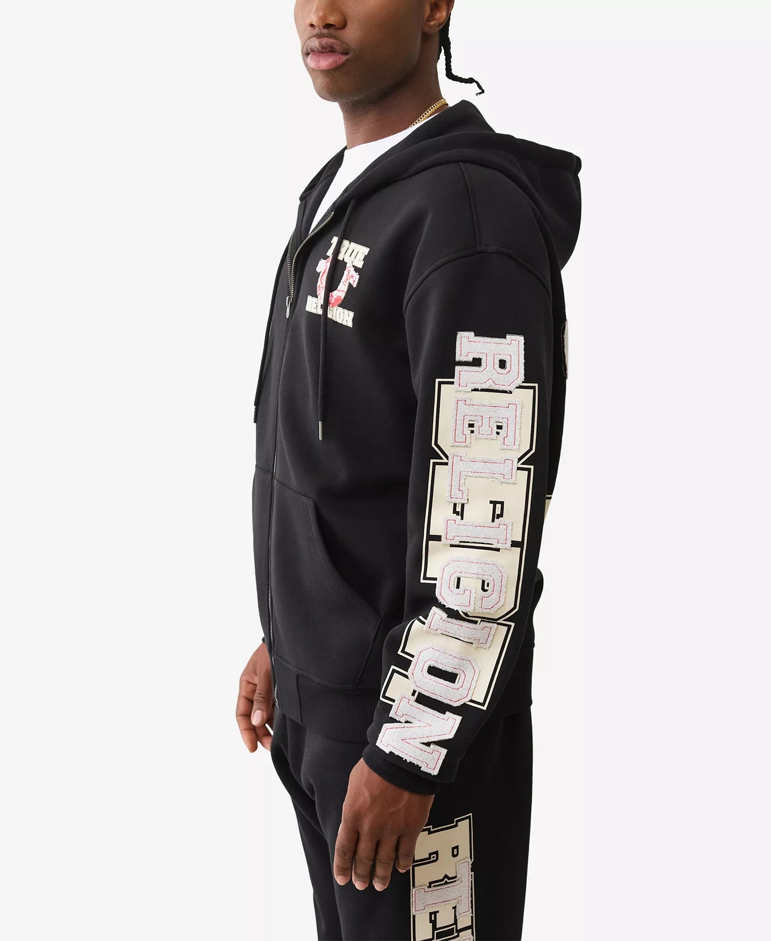 True Religion Men's Zip-Up Front Long-Sleeve Hoodie