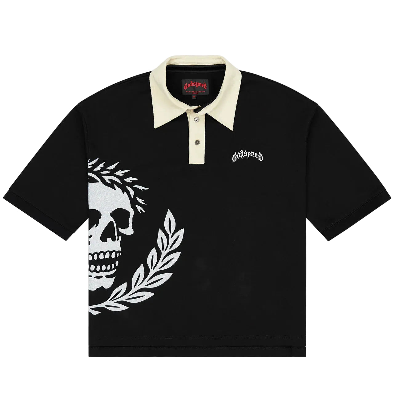 victor-oversized-crest-polo-black