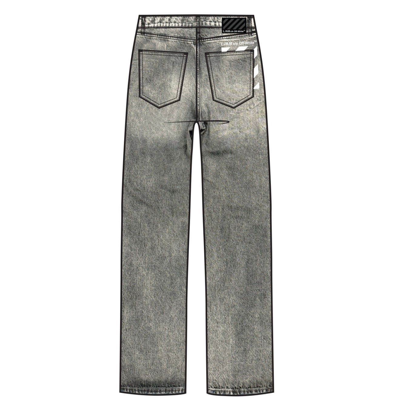 STRAIGHT FIT PIPED DENIM 'SMOKE FADE'