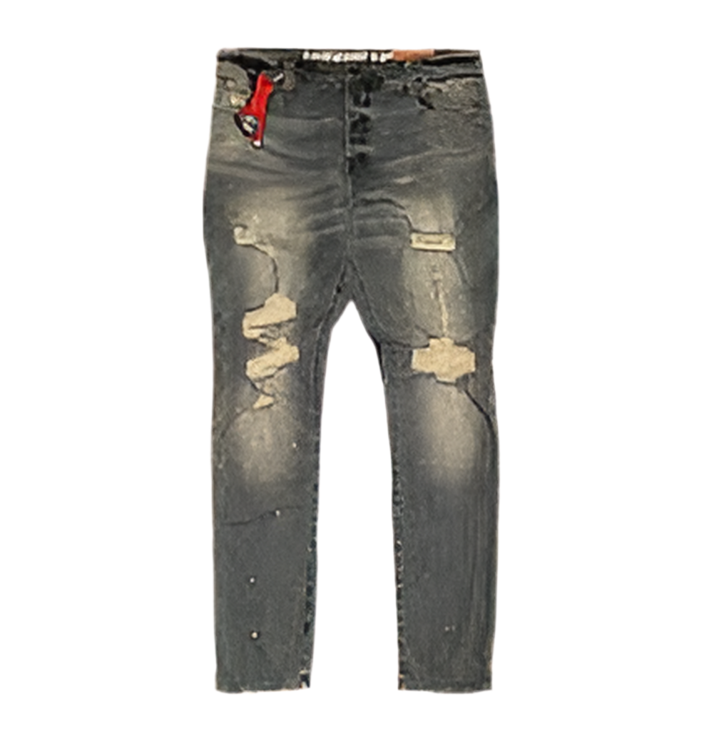 NEW MEN'S BBC BILLIONAIRE BOYS CLUB ICE CREAM GELATTO JEAN IN VINTAGE WASH BLUE