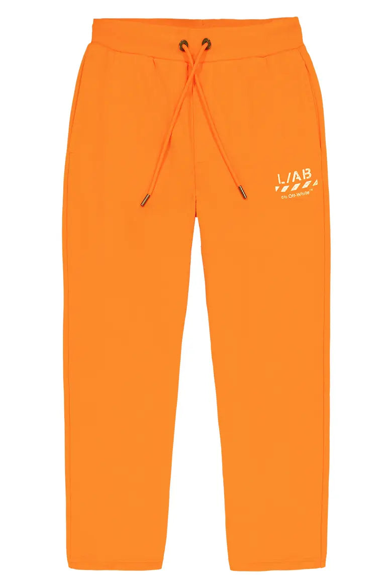 Diagonal Stripe Logo Cotton French Terry Sweatpants 'ORANGE TIGER'