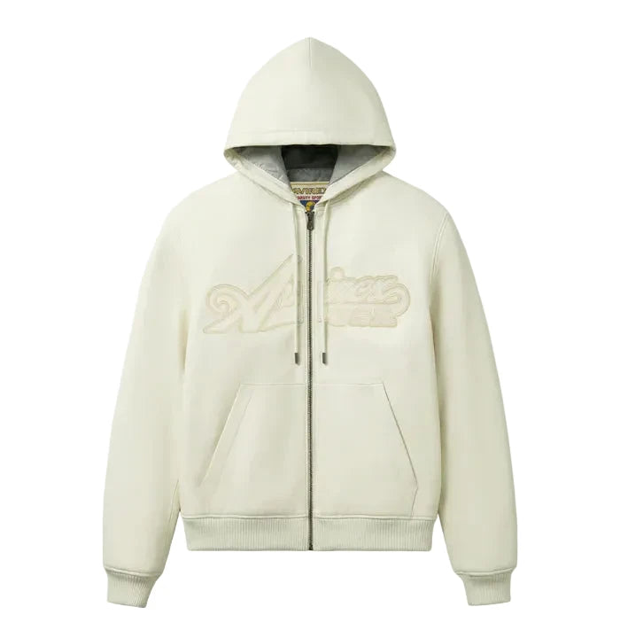 SCRIPT NAPPA LEATHER HOODIE 'SNOW WHITE'