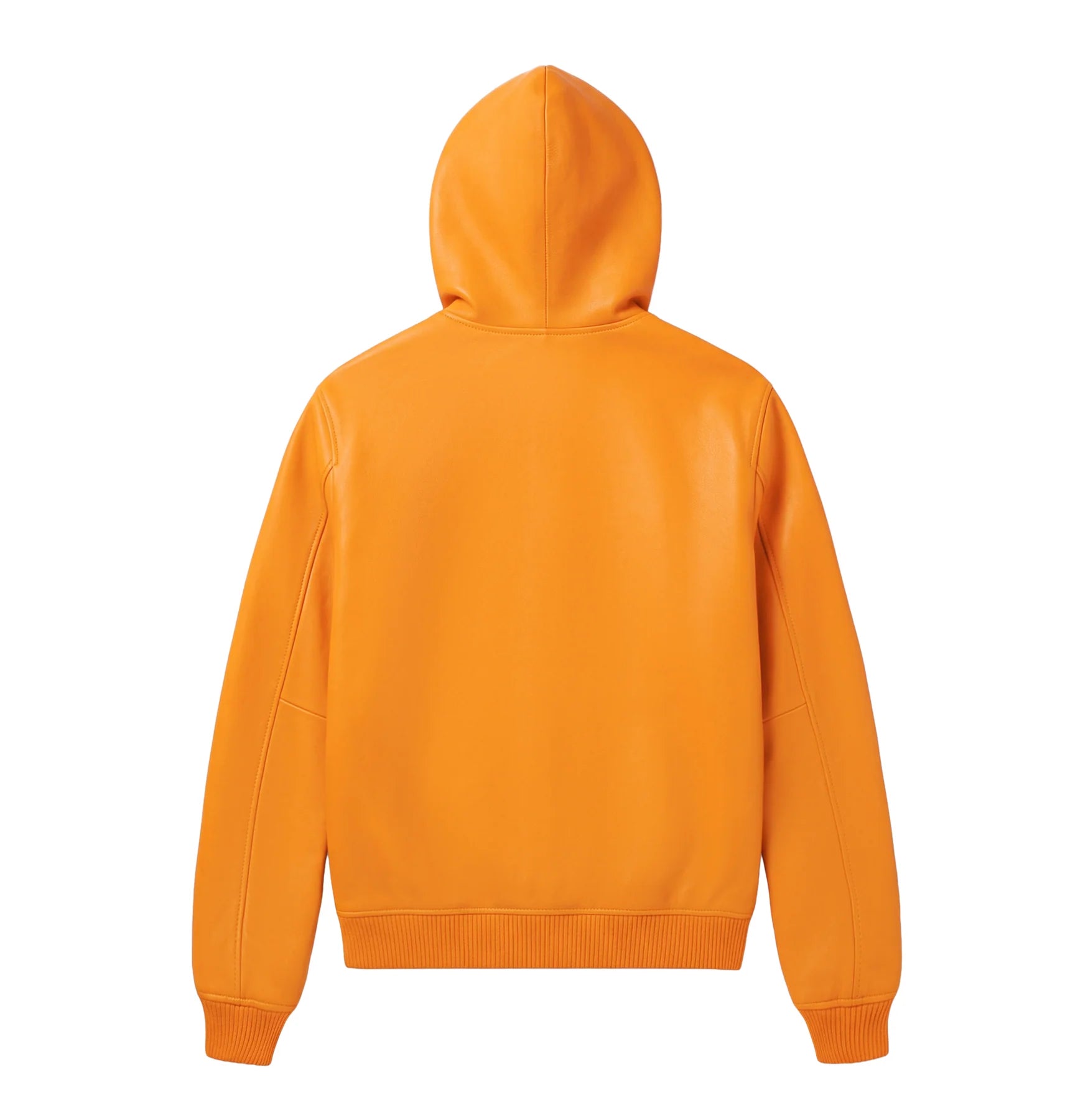SCRIPT NAPPA LEATHER HOODIE 'HAZARD ORANGE'