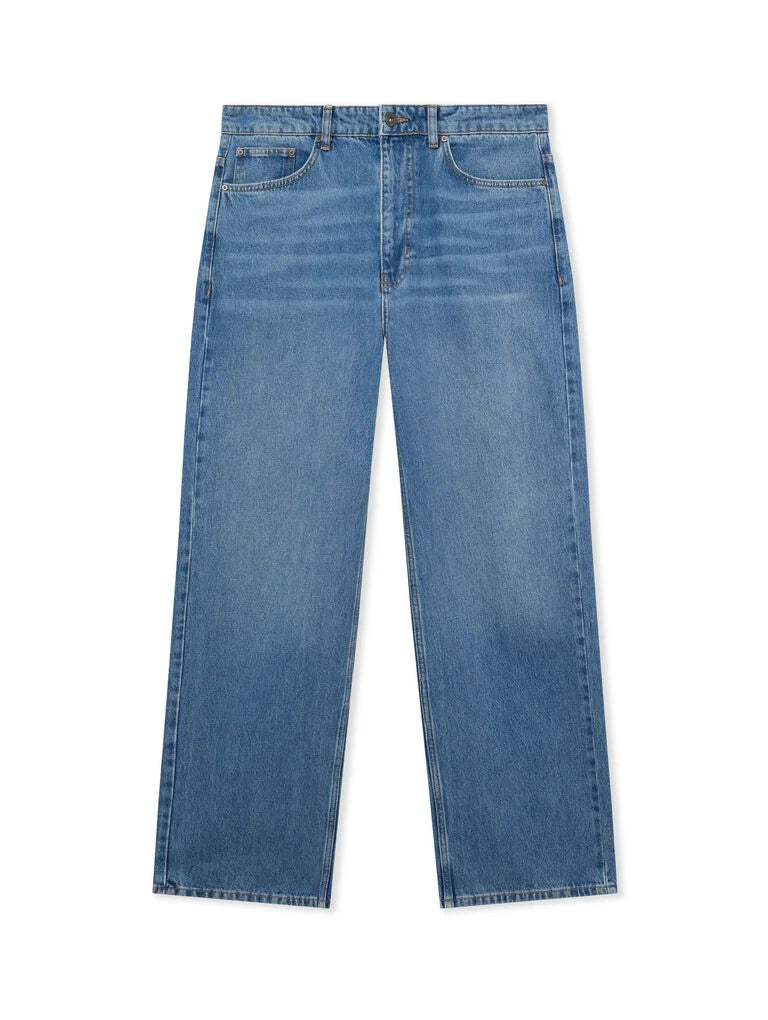 STRAIGHT FIT PIPED DENIM 'STEEL INDIGO'