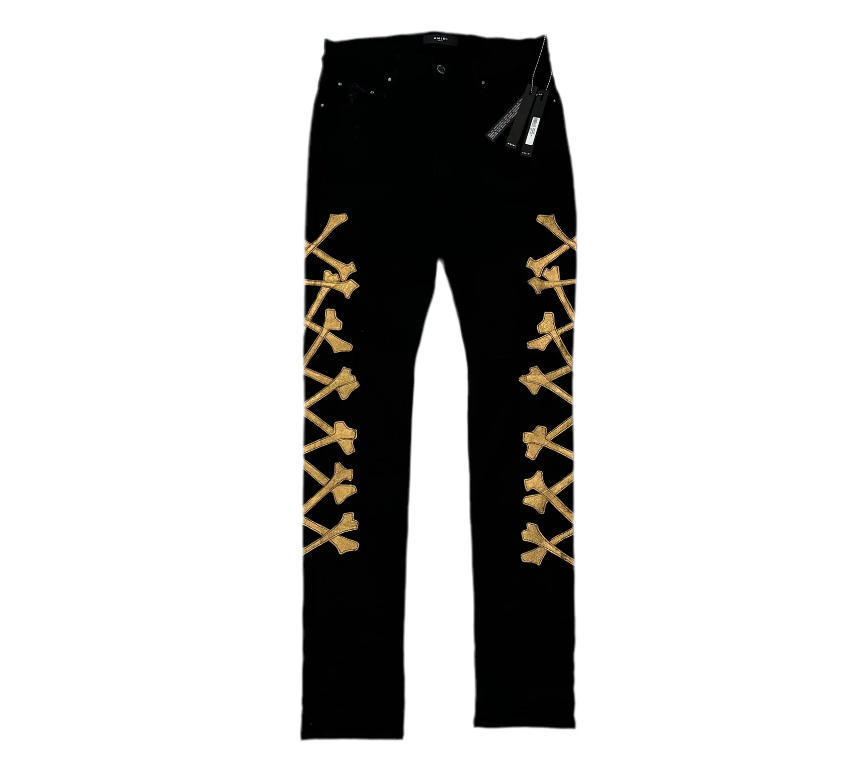 Amiri Bones Applique Distressed Jeans