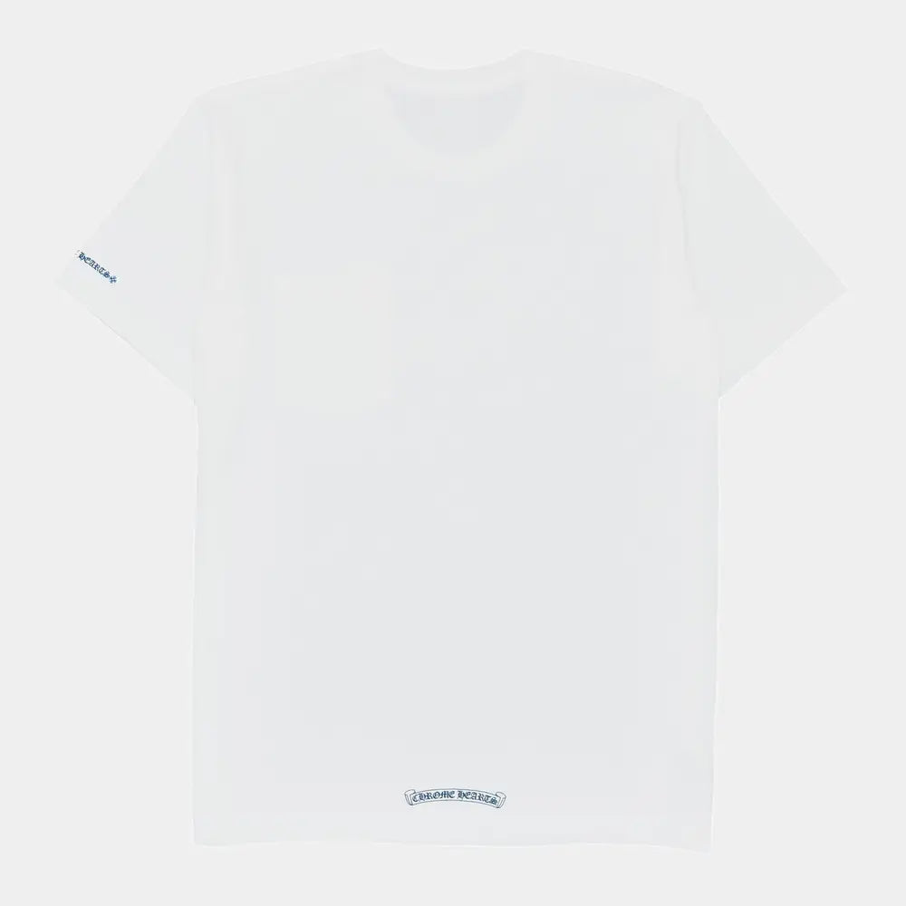 Chrome Hearts Neck Logo Tee White Blue