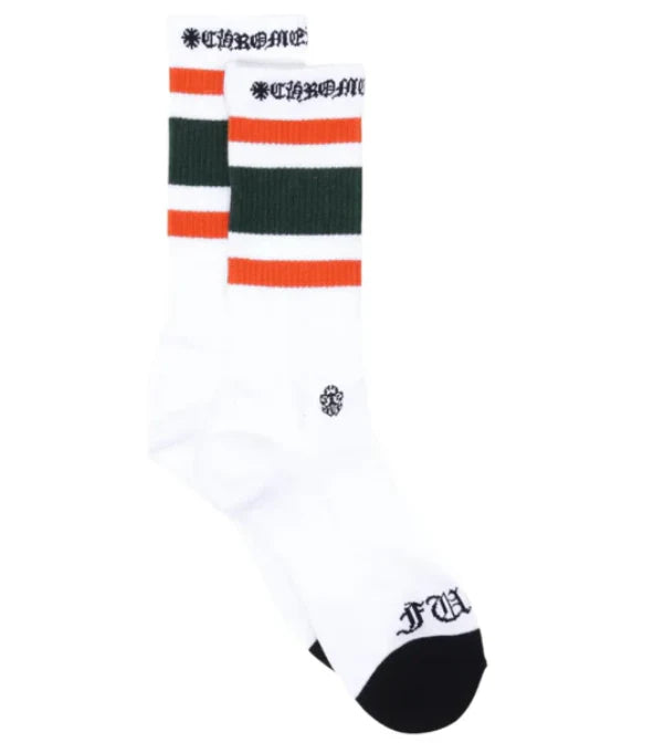 Chrome Hearts Miami Stripe Socks Green/Orange/White