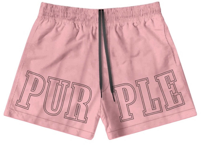 all round shorts pink lavender purple brand