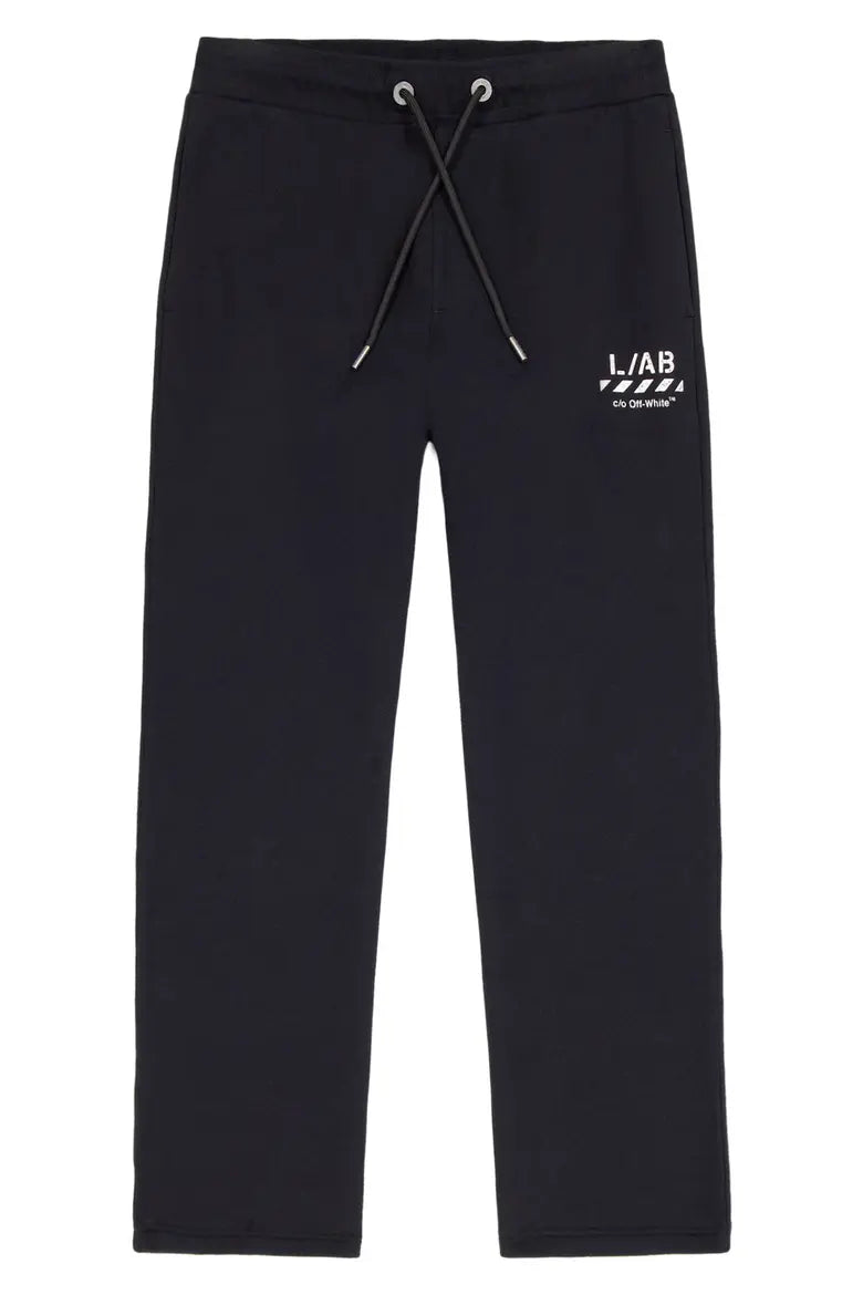 Diagonal Stripe Logo Cotton French Terry Sweatpants