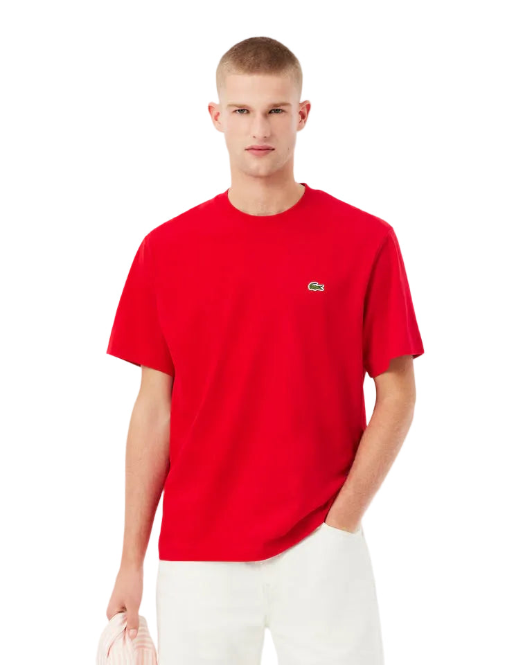 Lacoste T-Shirt Red-Small Green Alligator