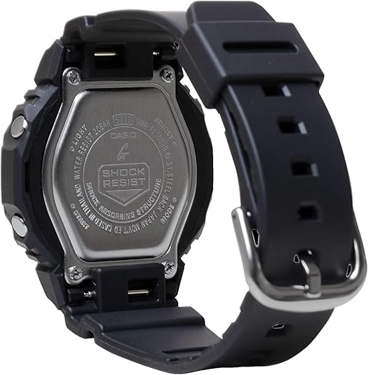 Casio G-Shock Octagonal All Black Analog-Digital Resin Watch GMA-P2100BB-1ACR
