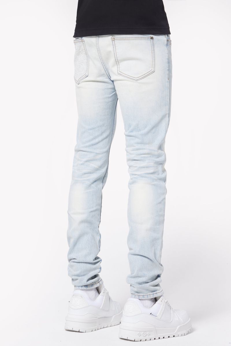 Aqua blue basics stacked denim