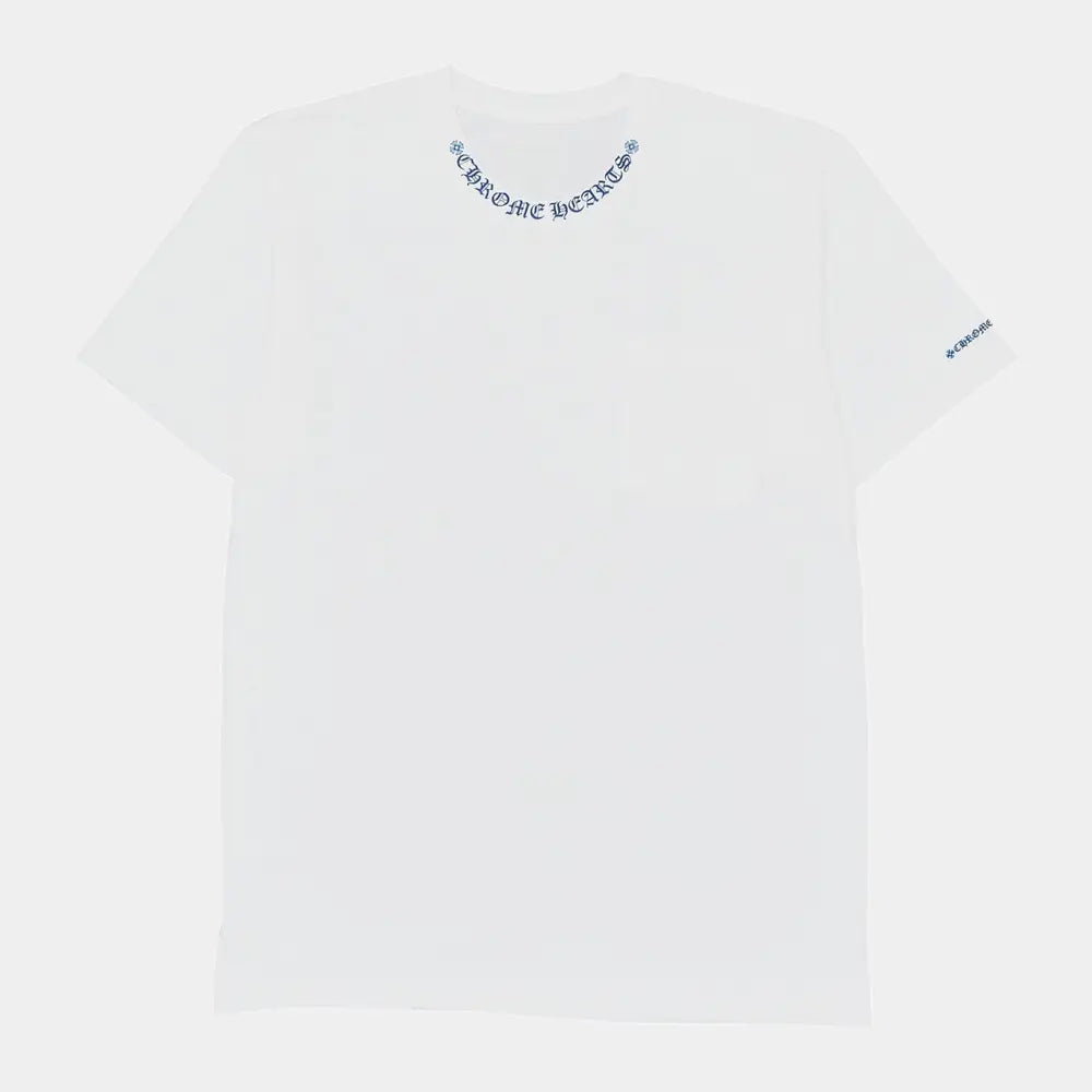 Chrome Hearts Neck Logo Tee White Blue