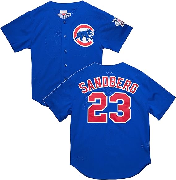 Mitchell & Ness Ryne Sandberg Chicago Cubs 1997 Authentic BP Button Down Jersey