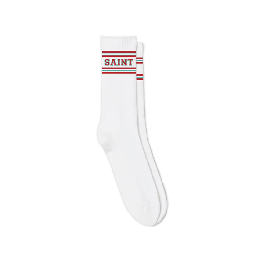 SAINT VANITY SAINT SOCKS 'Red & Green Stripe'