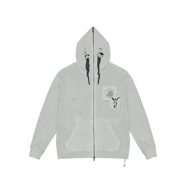 KSUBI LOVE TRIPP BIGGIE ZIP THRU HOODIE MOON | GRAY