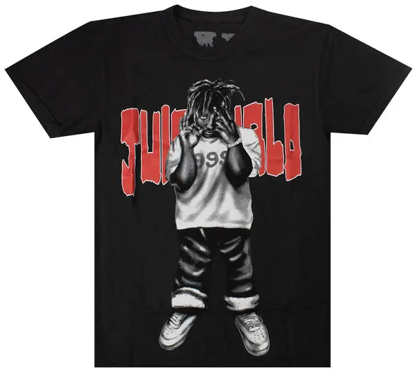 Vlone x Juice WRLD Black Man Of The World Short-Sleeve T-Shirt 'Black/Red'