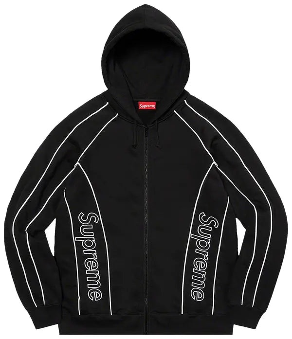 Supreme Track Paneled Zip Up Hooded Sweatshirt 'Black'