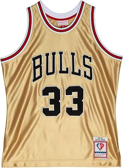 Mitchell & Ness NBA Chicago Bulls Scottie Pippen 1997 75th Anniversary Gold Jersey